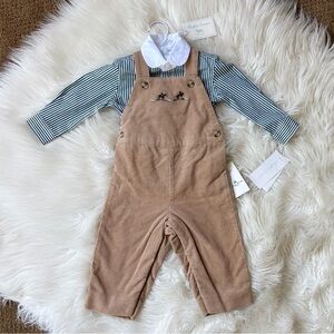 Ralph Lauren NWT Poplin Shirt & Corduroy Overall Set Vintage Khaki 9M